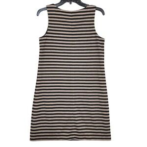 Banana Republic Factory Striped Sleeveless V Neck Shift Dress‎ XS Black Taupe
